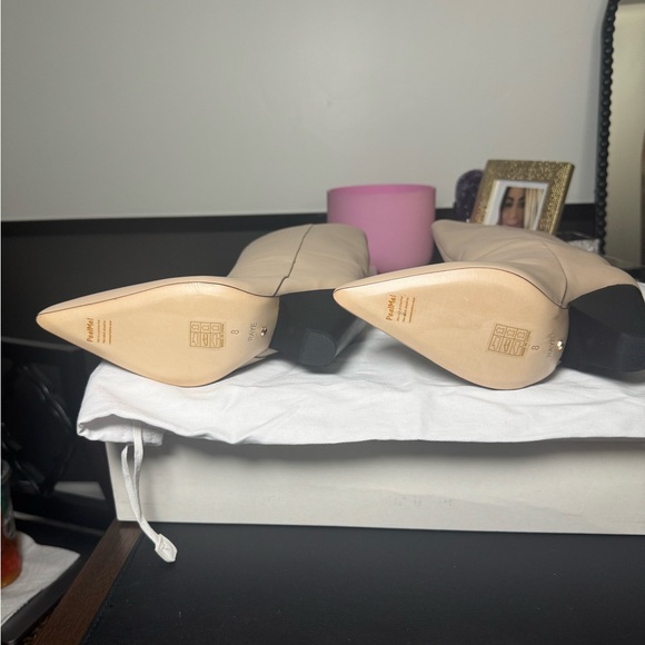 Elegant Beige Knee-High Boots - Picture 5 of 6